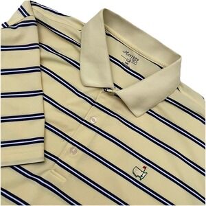 Masters Tech Augusta National Golf Polo Men's Size XXL Yellow Striped